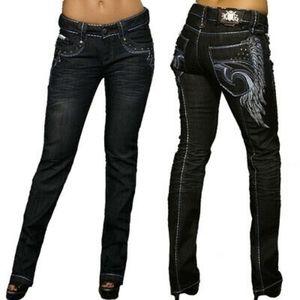 Rebel Spirit Swift Angel Slim Straight Jeans Sz 26